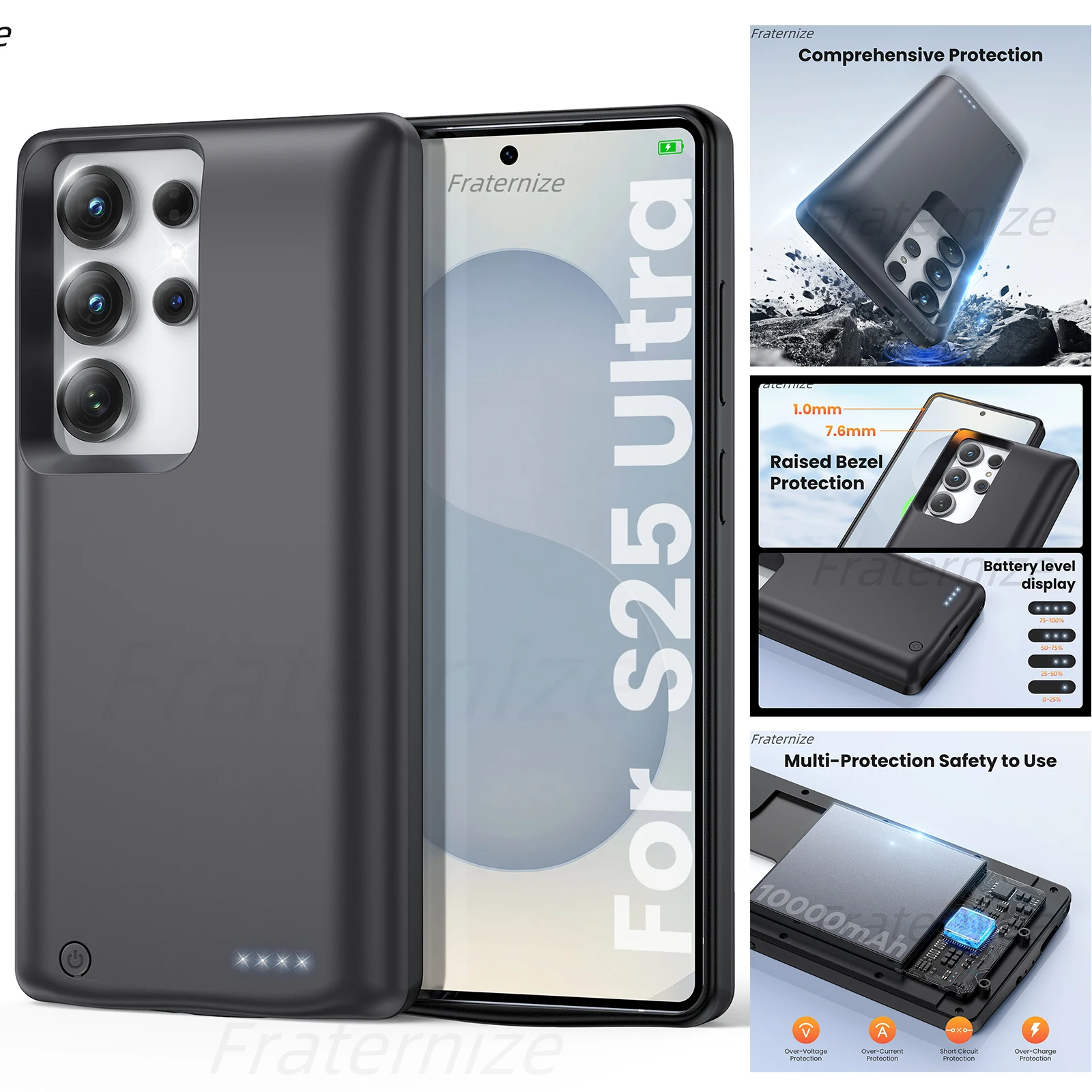 

10000mAh Smart Battery Charger Case for Samsung Galaxy S25 Ultra/S25 Plus/S25 Charging Cover Portable power bank batterie Capa