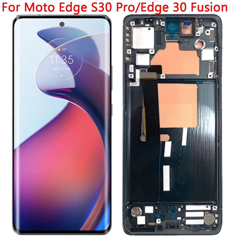 For Motorola Moto Edge 30 Fusion LCD Screen OLED Display With Frame 6.5\