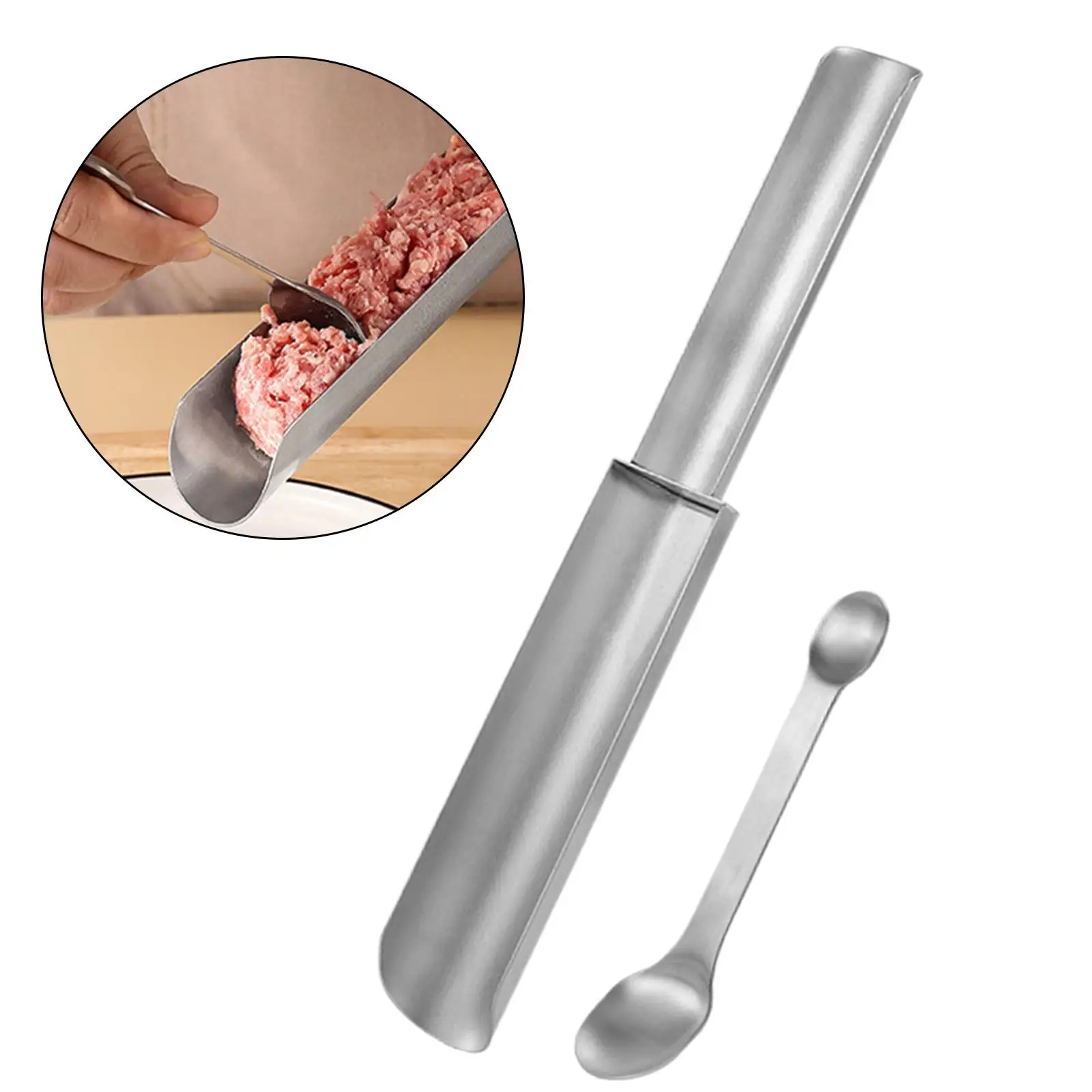 Stainless Steel Meatball Maker Utensils DIY Prawn Sliding Tool Meatball
