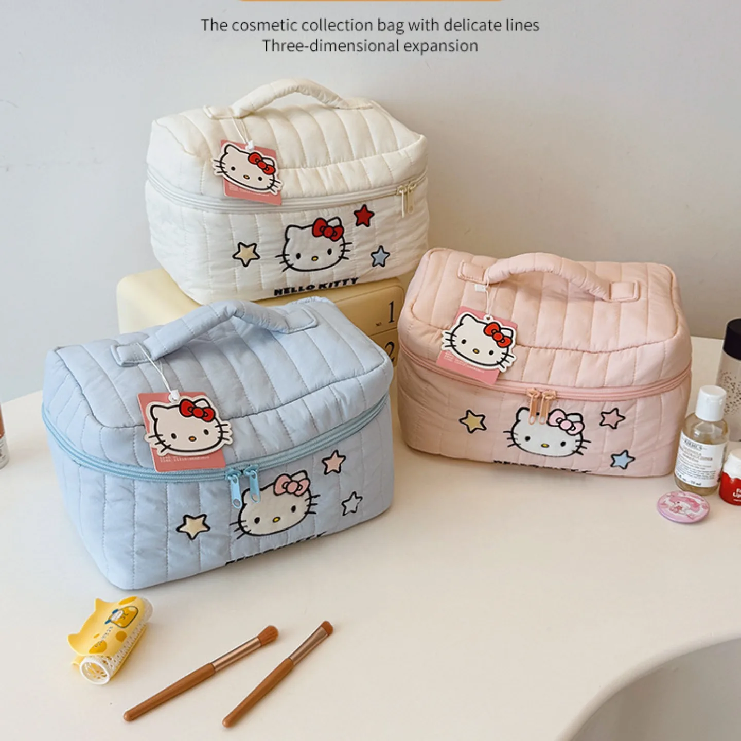 Portable large-capacity travel storage makeup bag, stylish Sanrio cute makeup bag, high-value waterproof large-capacity travel t