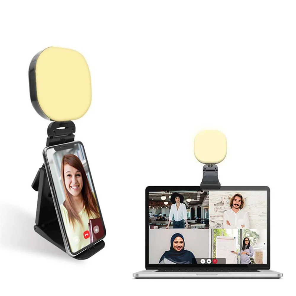 Phone Holder LED Lamp Lighting Conference Light With Clip On Laptop Computer For Video  Zoom Webcam Chat Live Streaming Youtube