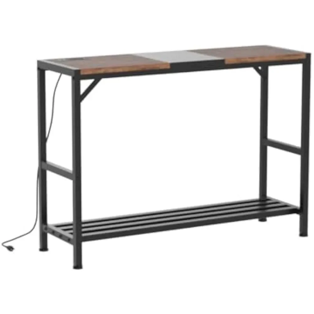 Console Table Sofa Tables with Power Outlet, 41.3