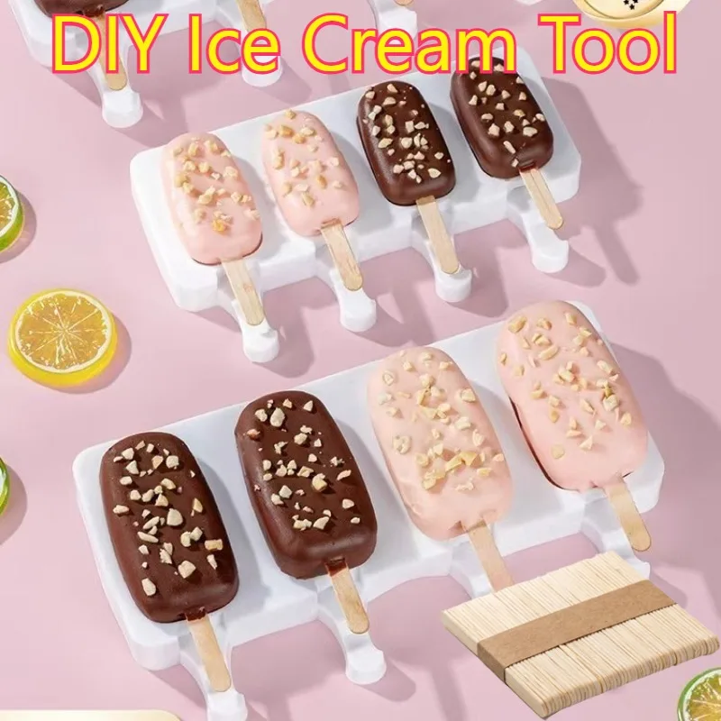 50/100pcs Ice Cream Popsicle Sticks Wooden Sticks Ice Cream Spoon Hand Crafts Art Ice Cream Lolly Cake Tools DIY Wooden Sticks