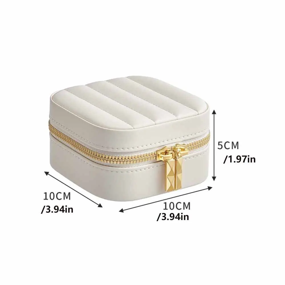 Portable Solid Color Mirror Jewelry Box Lightweight Detachable Jewelry Storage Case Large Capacity Necklace Storage Box Travel