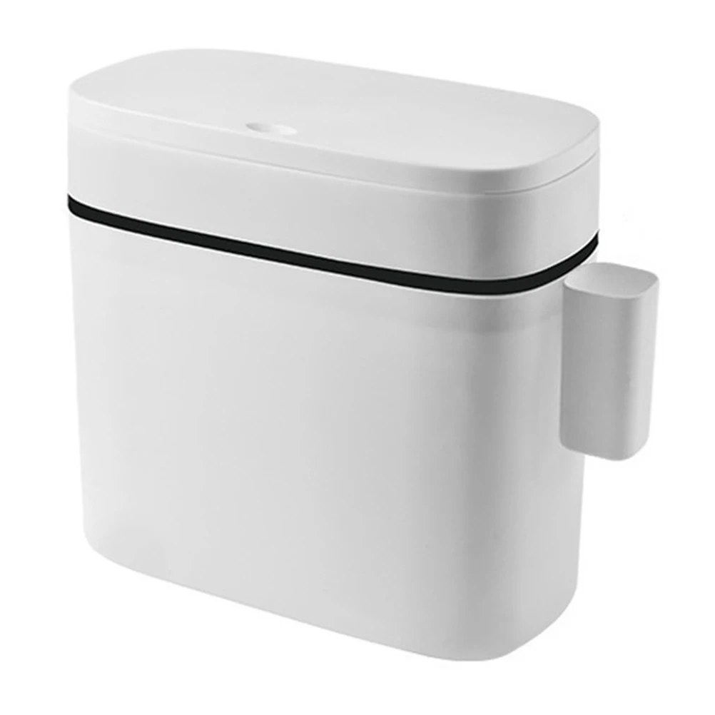 

Press Type Trash Can Simple Color Easy Clean Kitchen Bathroom Hotel Garbage Bin Lid Cover Design Rubbish Container Plastic