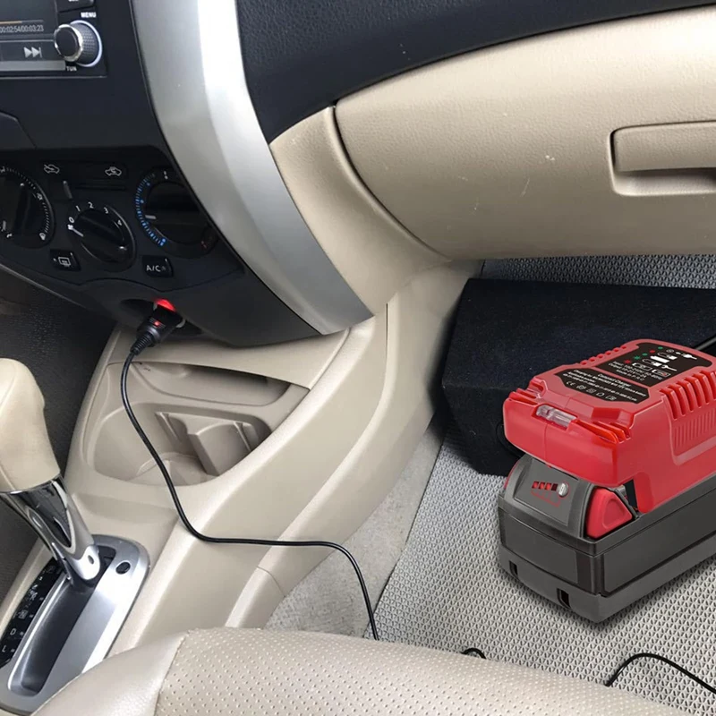 Car Charger สําหรับ Milwaukee 18V M18 แบตเตอรี่ Charger เปลี่ยนแบบพกพา Mini Quick Charger,ปลั๊กไฟแช็ก