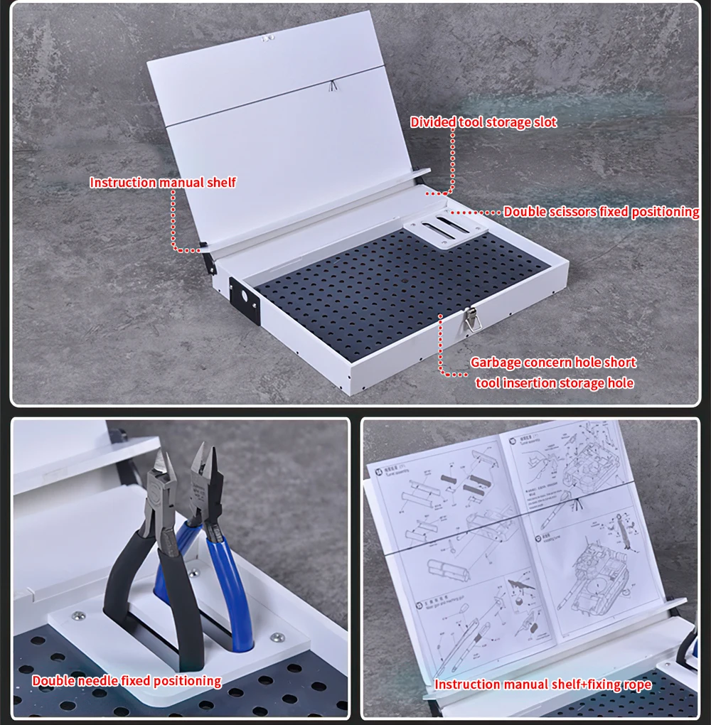 Model Tool Organizer Manual Workbench Model Pieces Shelves Hobby Model Making Parts Accessories Tool Acrylic Storage Box Holder