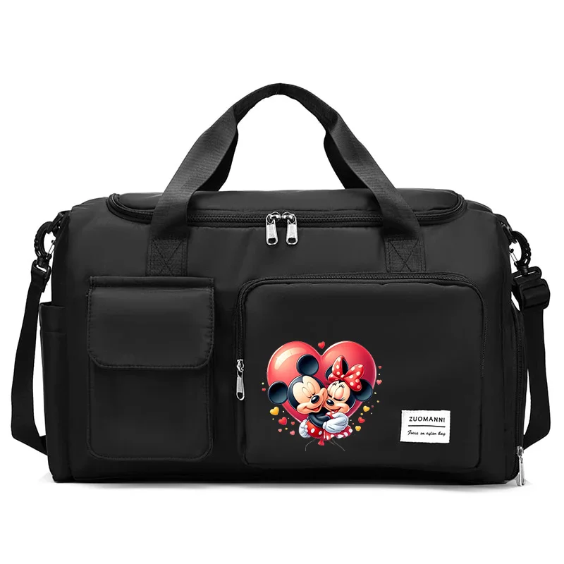Disney Minnie Mickey Mouse Travel Bag Cartoon Clothes Shoe Storage Pack Shoulder Handbag Women Men Outdoor Portable Bags Gifts