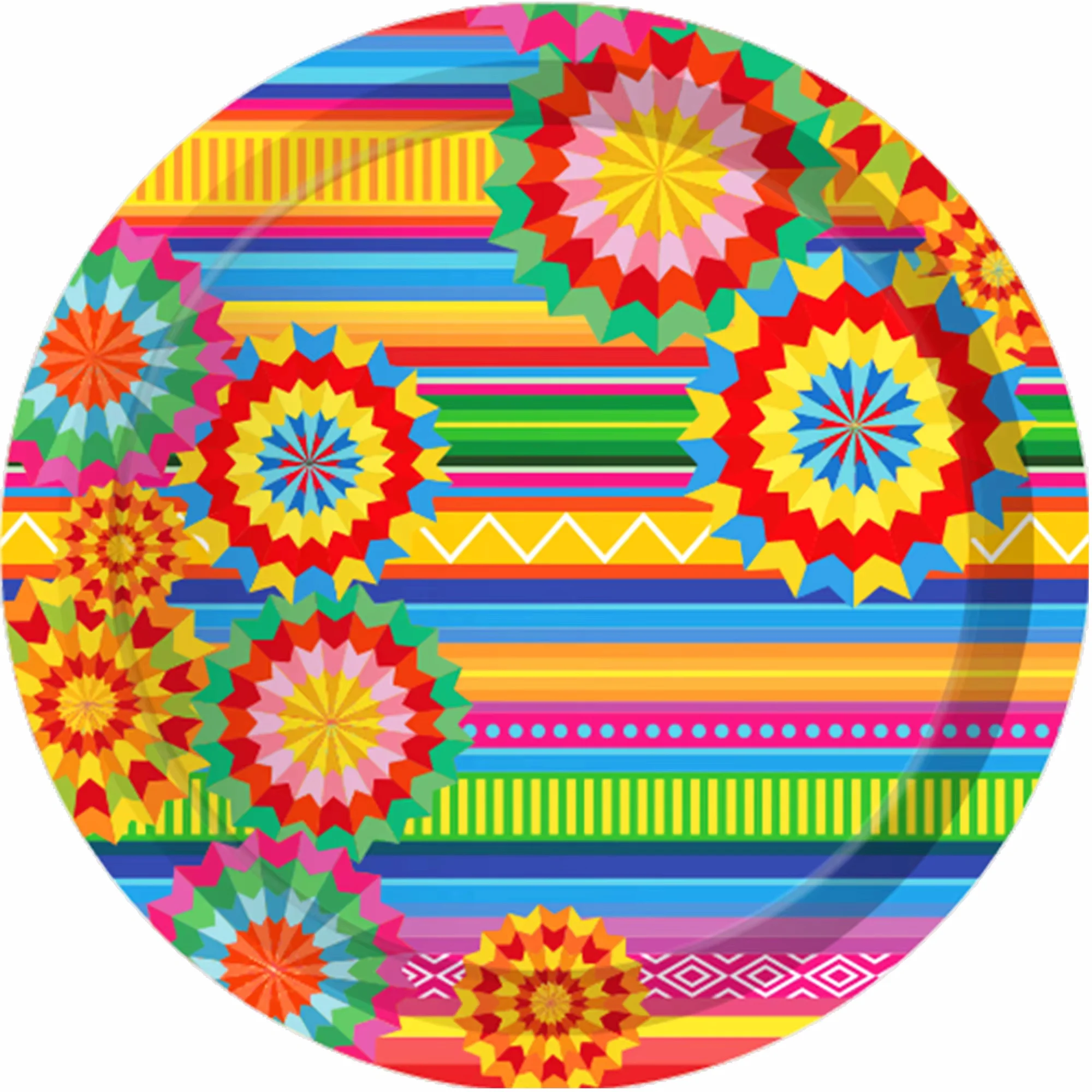 Mexican Fiesta Party Disposable Tableware Sets Paper Plates Cups Napkins Mexican Cinco De Mayo Party Dinnerware Decor