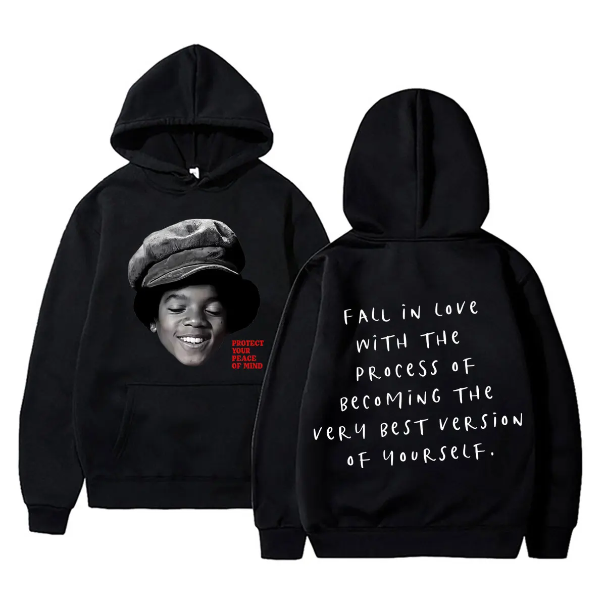 

Michael Jackson Childhood Photo Graphic Hoodie Protect Your Peace of Mind Sweatshirt Men Women Vintage Rock Oversized Streetwear