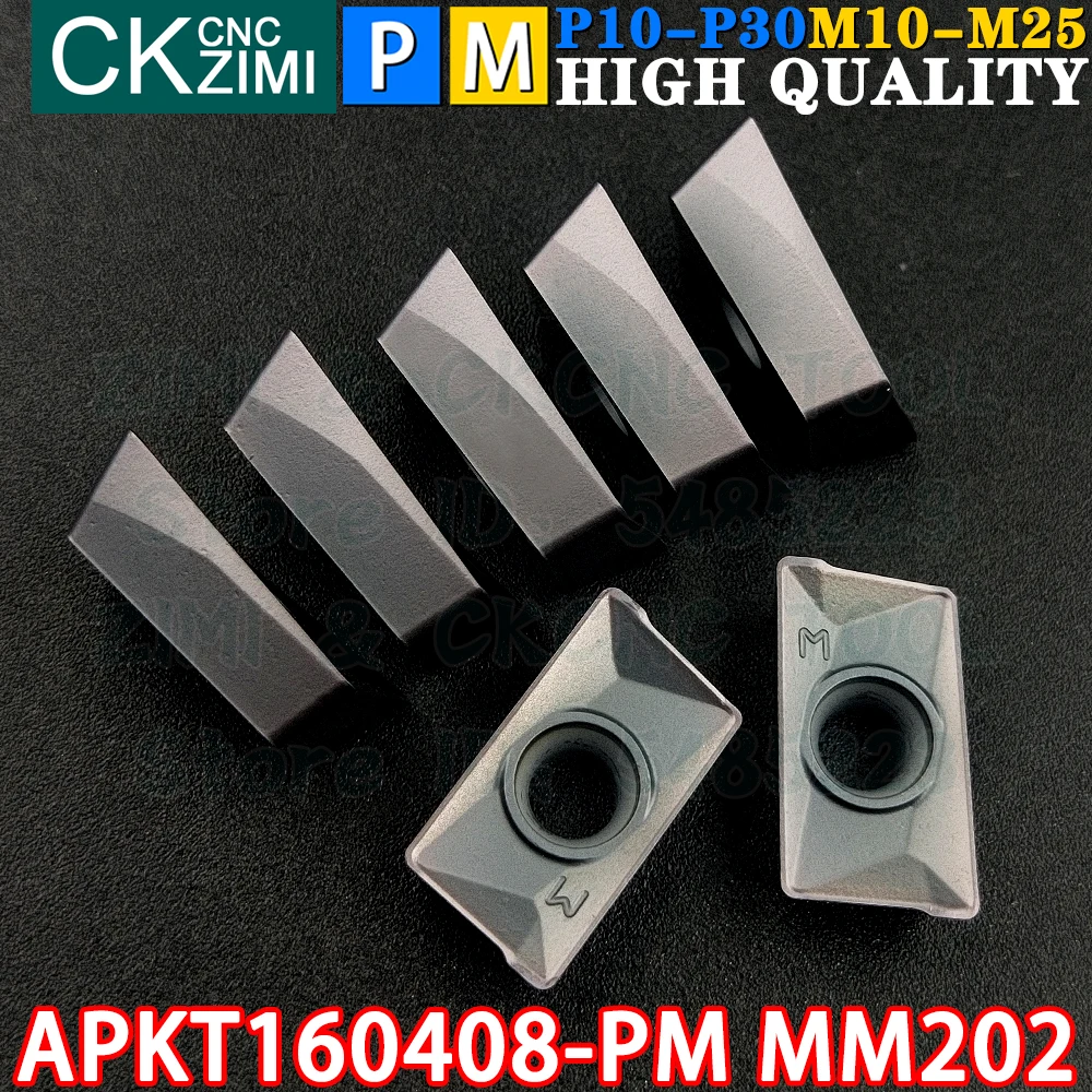 APKT160408-PM MM202 APKT 160408 PM MM202 น.คาร์ไบด์สแควร์ไหล่มิลลิ่งแทรกเครื่องมือ APKT 1604 APKT1604 PM CNC Indexable เครื่องกลึงโลหะเครื่องกลึงโลหะเครื่องมือตัด