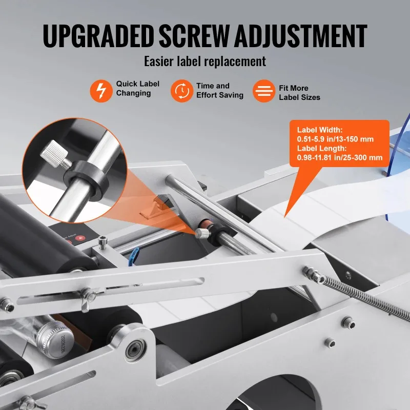 SucceBuy Semi-Automatic Round Bottle Labeling Machine 20-50pcs/min Electric Label Applicator 0.78-4.72in