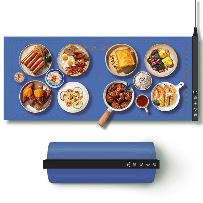 Long Length Silicone Heating Mat for Food Warming Trays for Buffets Party with Adjustable Temperature Rollable Food Warmer