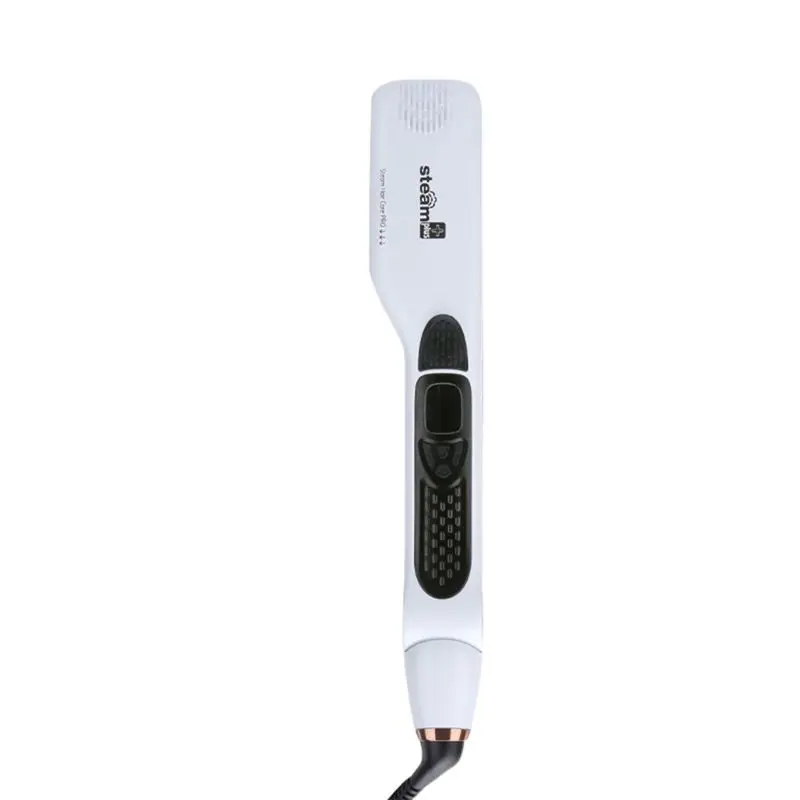 A76G-Professional Salon Steam Hair Straightener Nano Titanium Steam Flat Iron + Removable Comb EU Plug White view 2