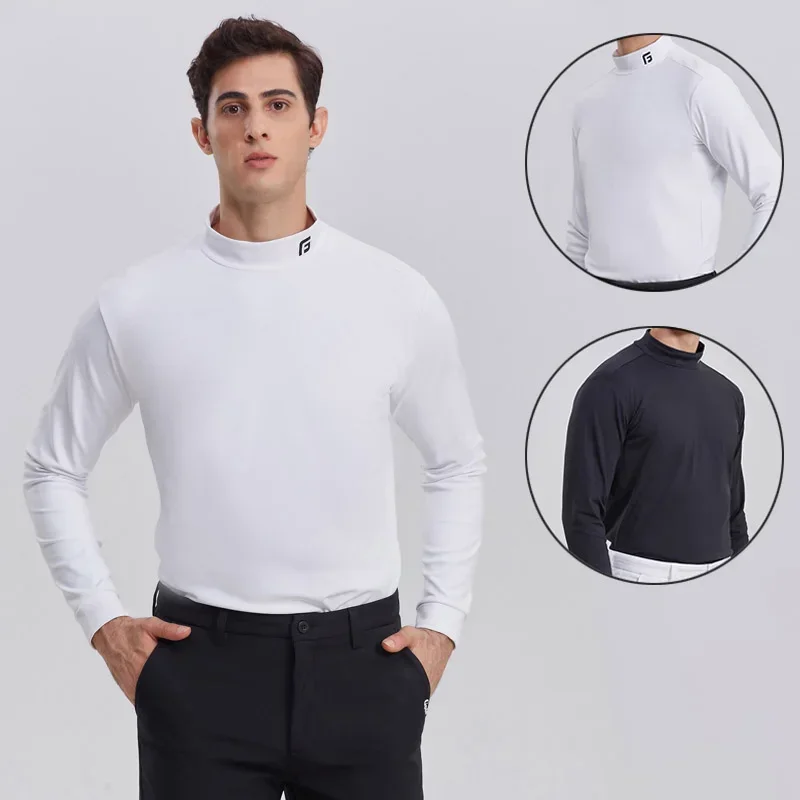 

Golfist Men Elastic Long Sleeve Golf Underwear Male Fleece Full Sleeve Bottoming Shirts Autumn Keep Warm Soft T-shirt S-3XL