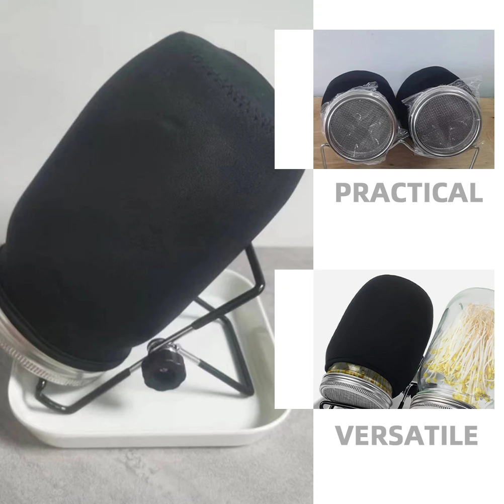 

2pcs Sprouting Jar Sleeves Light Blocking Shade Cover for Seed Germination Planter Accessories Mason Jars Cloth Washable