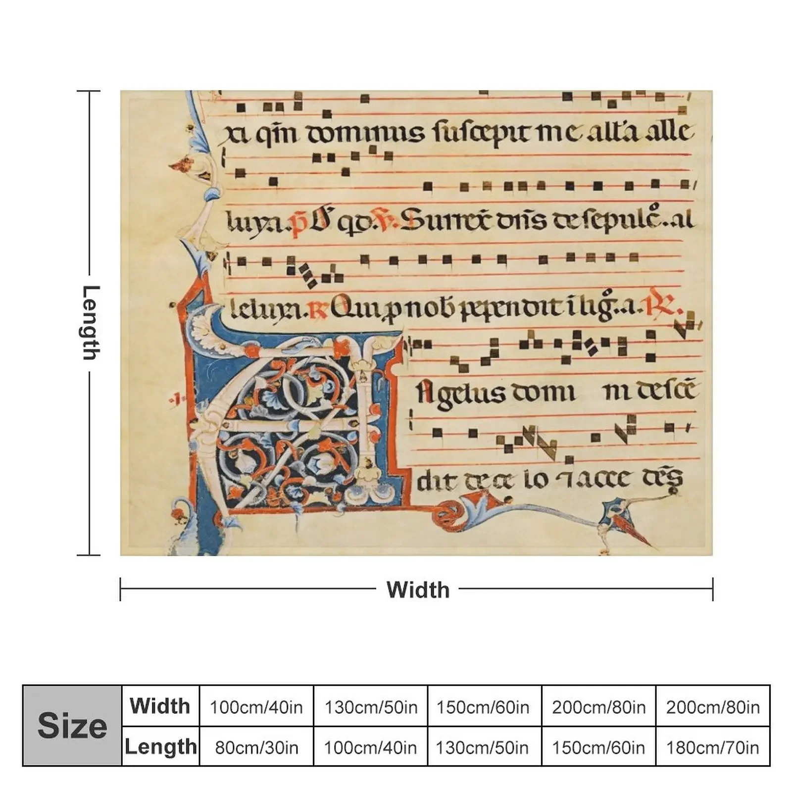 Antiphonary - Medieval Musical Manuscript Throw Blanket Hair Picnic Decorative Beds Plaid on the sofa Blankets