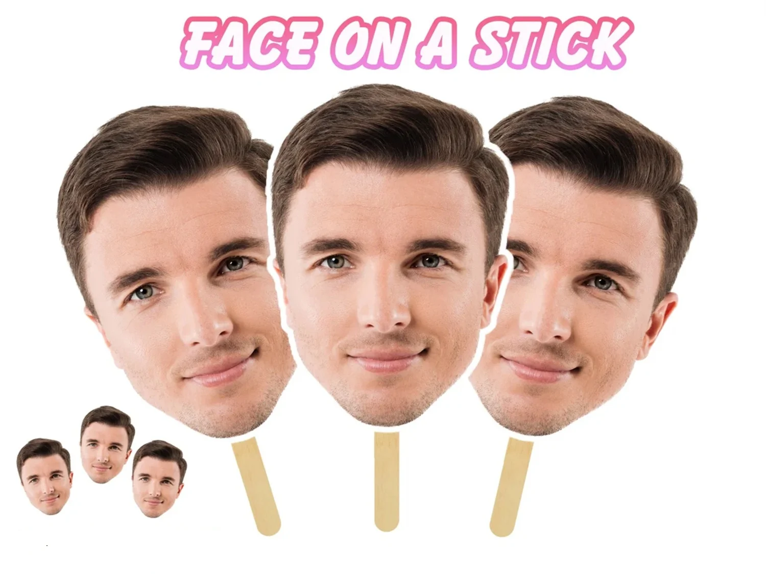 

Face on a Stick Big Head Cutouts, Bachelorette Party, Groom Face, Bride to Be, Birthday Photobooth, Graduation, Hens Party, Face