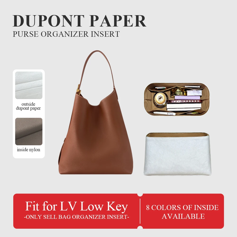 

Dupont Paper Purse Organizer Insert Fit for LV Low Key Hobo Bag Inside Purse Storage Bag In Bag Makeup Lightweight Inner liners