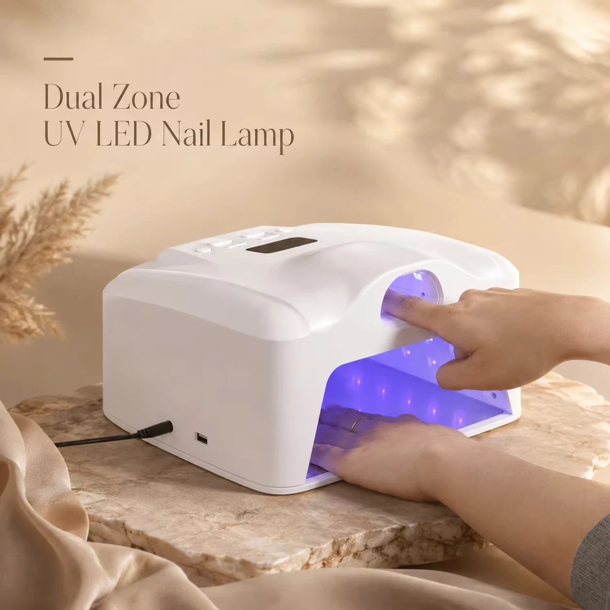 UV LED Nail Lamp Dual Zone Cure 78 Beads 4 Auto Sensor Timer  for Salon