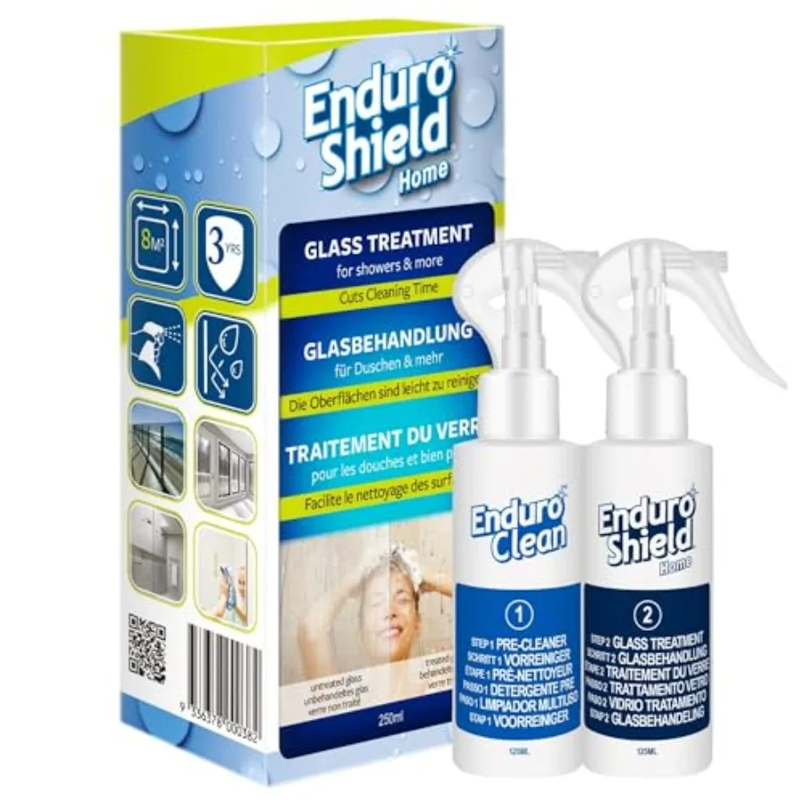 

Glass Treatment Kit - Advanced Protection for Glass Surfaces - Repels Soap Scum Grime and Dirt Without Harsh Chemicals