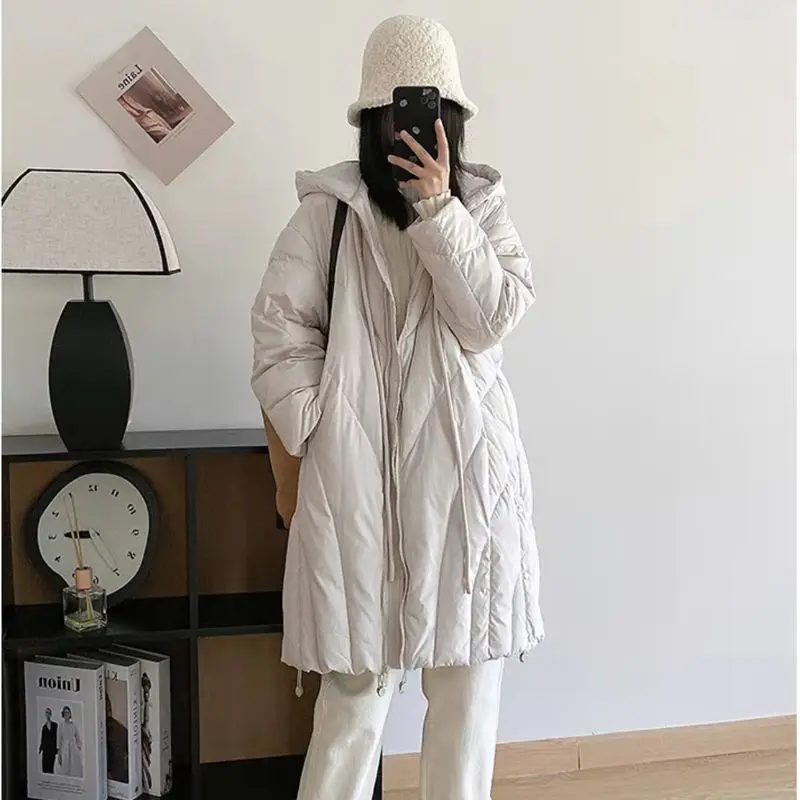 Otoño e Invierno nueva chaqueta de plumón para mujer con capucha chaqueta ligera informal para ir al trabajo