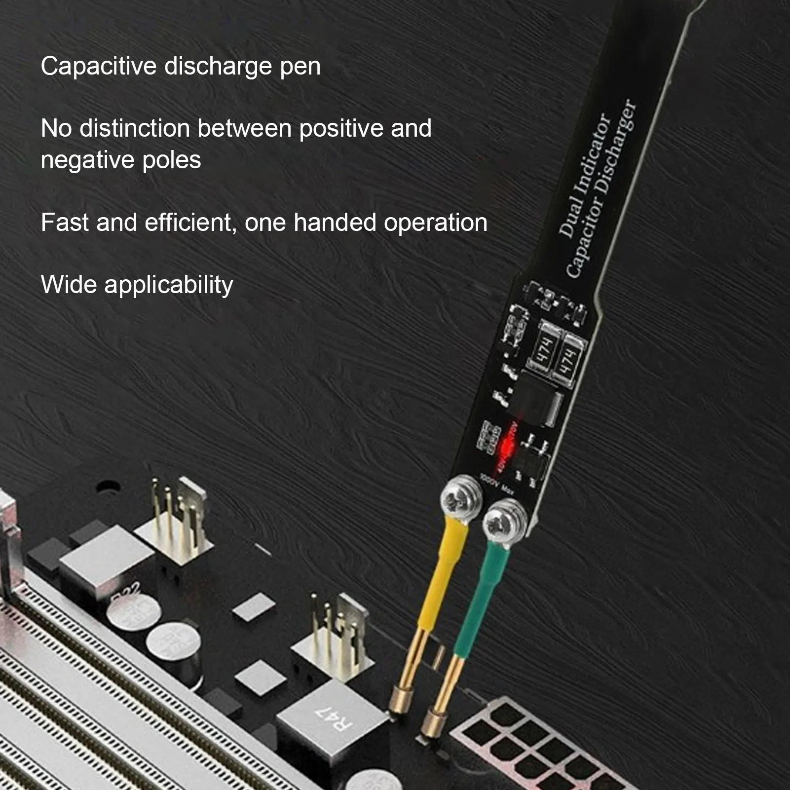 Portable Capacitor Discharge Pen Adjustable Pin Spacing AC DC LED Display Capacitor Discharging Pen for Repair Maintenance