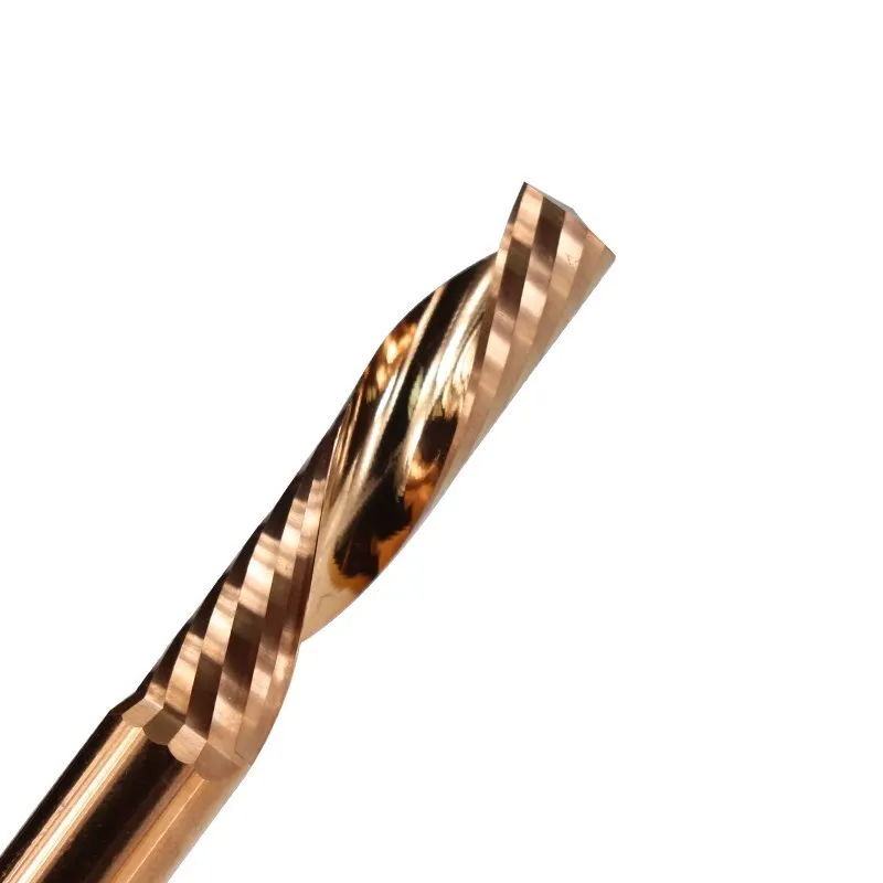 HAMPTON Unten Cut Router Bit 1/8 Schaft Hartmetall-schaftfräser TiCN Beschichtet 1 Flöte Fräser für Holzbearbeitung Werkzeug CNC cutter – Detail 3