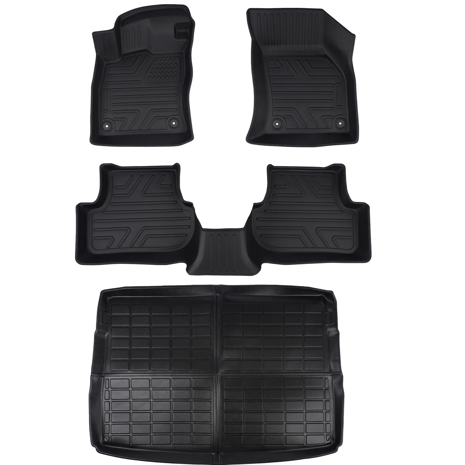 AP03 Maßgefertigtes TPE-Allwetter-Fußmatten-Set für Volkswagen Golf R 2022-2024 MK8 / Golf GTI 2022-2024, wasserdichte Auto-Fußmatten
