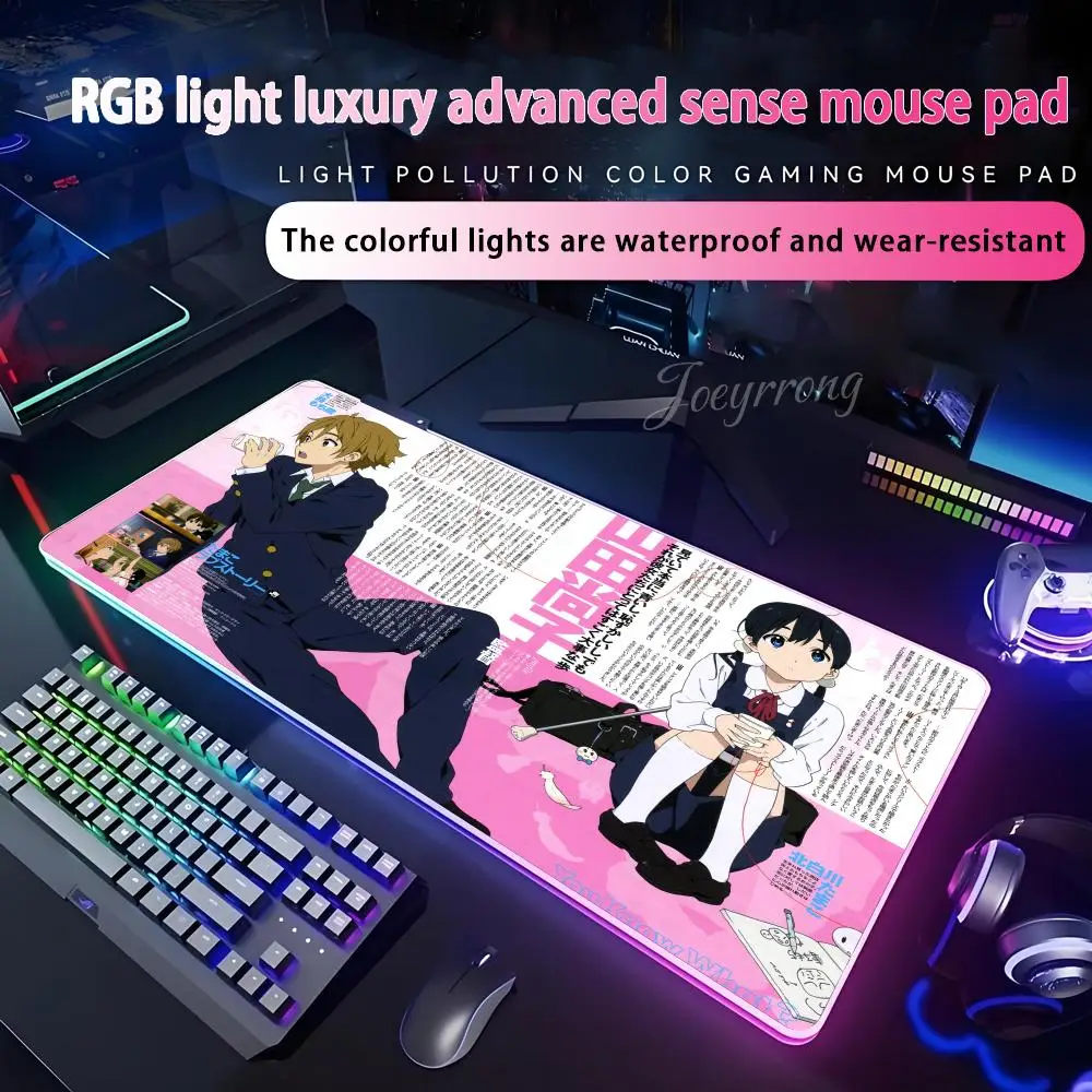 

Коврик для мыши Kitashirakawa Tamako Love Story, расширенная игровая клавиатура RGB, семь цветов, светодиодные коврики, большие, 1000x500 мм, XXL, геймер