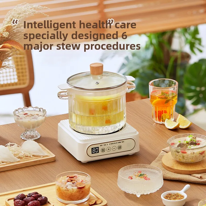 220 В 1,8 л стеклянная кастрюля, мультиварка для детского питания с автоматическим разделением воды, функцией тушения и сохранением питания