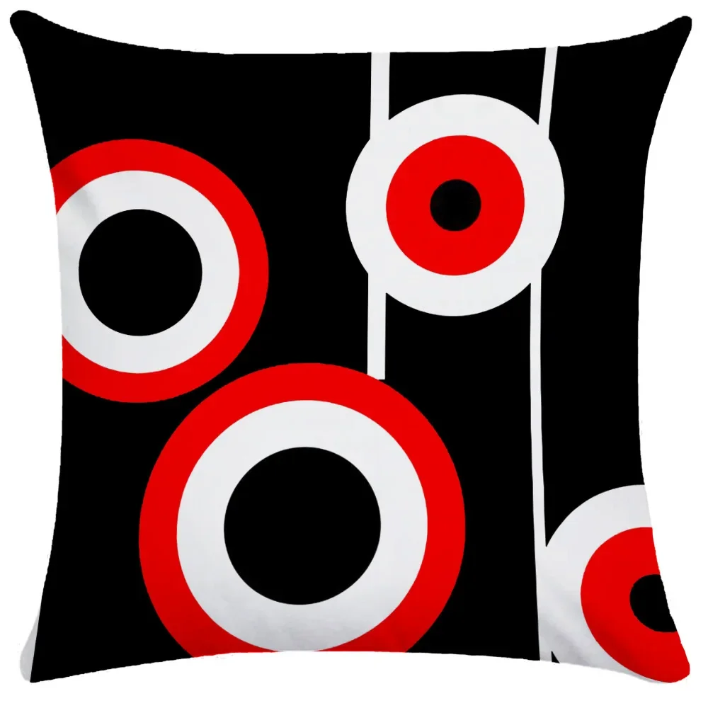 Geometric Red and Black Pillowcase Nordic  Cushion Cover Sofa Outdoor  Sleeping