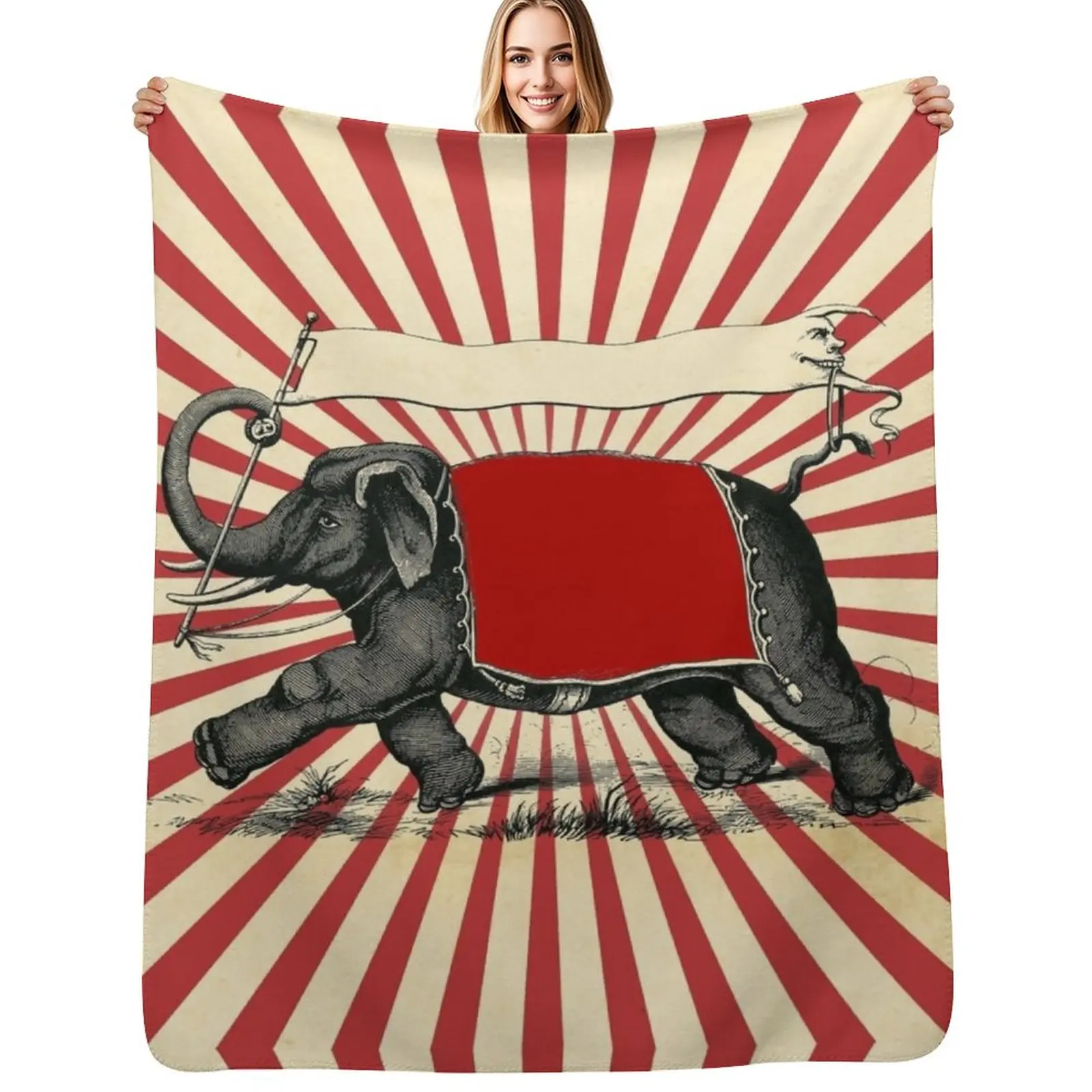 Circus Elephant Vintage Poster Pop Wall Street Art Throw Blanket Thermals For Travel halloween Moving Decorative Throw Blankets