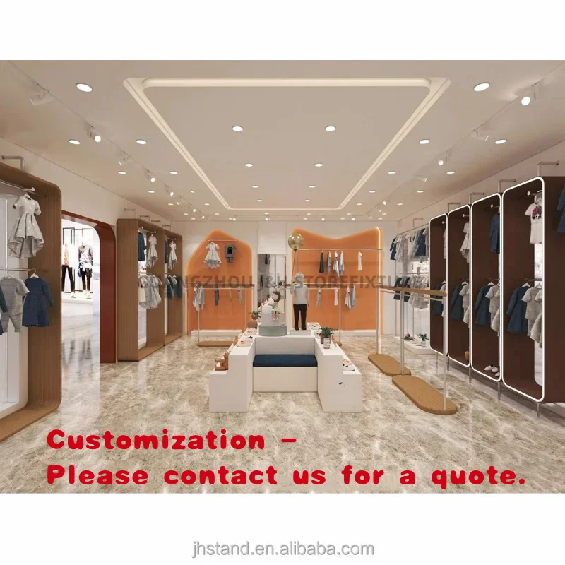 custom.Kids Clothes Shop 3D Rendering Interior Design Store Economical Custom Furniture Decor Mannequin Colorful New