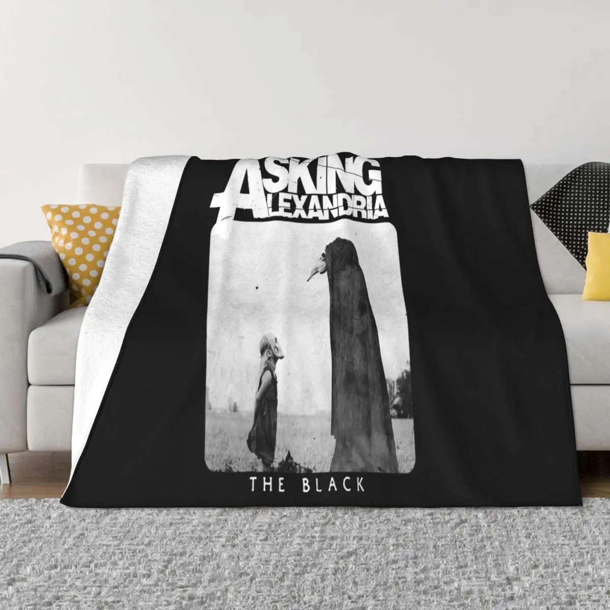 Asking Alexandria The Black Mens Cotton Top Sweat S Women Men Summer New Design Kawaii 2021 Latest Throw Blanket