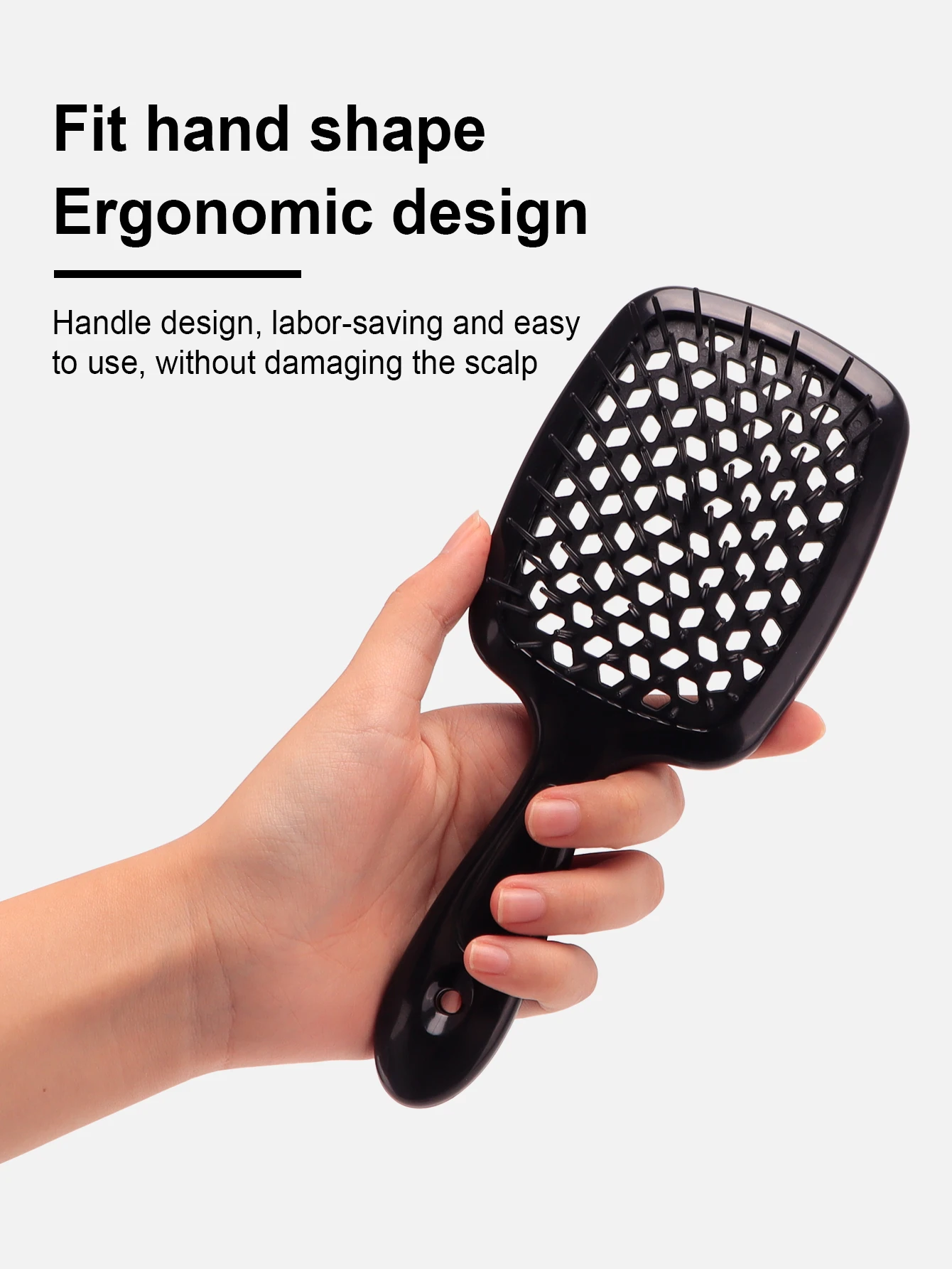 Peigne à coussin d\'air à LED plus riche, brosse à cheveux, massage antistatique, support évidé, brosses à cheveux bouclés, outil de coiffage pour