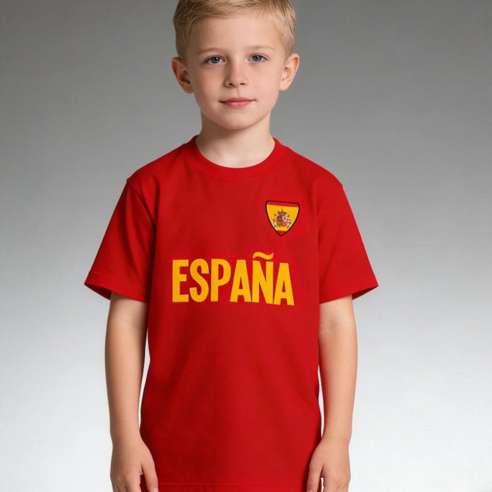 ESPANA T-Shirt Spain Kids Daily Life Casual Shirt Boys and Girls O-neck Hot Sale Tops National Emblem Printed Tshirt Cotton Tee
