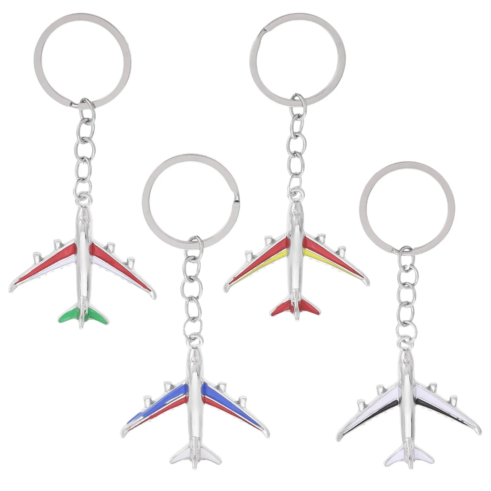 

4 Pcs Backpack Key Ring Airplane Keychain for Men Bag Keyring Pendant Airplanes Pendants