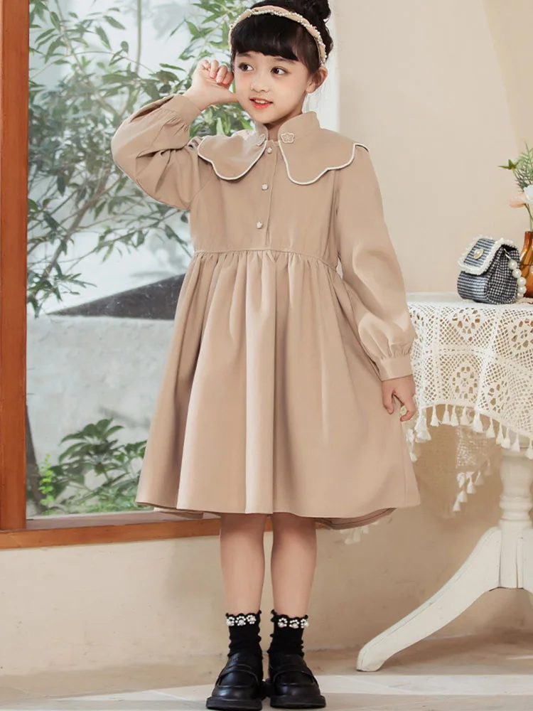 

Red Beige Corduroy Preteen Outfits Fall Dress Long Sleeve School Dresses For Little Girls Girls Clothes Size 8-10 56 7-8 1012
