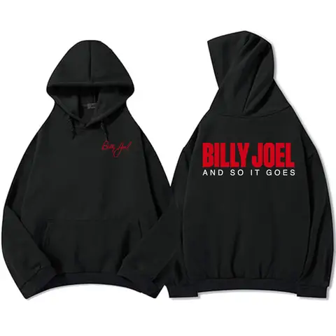 Billy Joel and So It Goes Title Hoodie Long Sleeve Fashion Hooded Sweatshirt Casual Autumn Unisex Streetwear Men Women Clothing