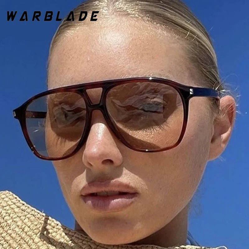 

Fashion Oversized Double Bridges Pilot Men Sunglasses Vintage Rivets Brand Design Sunglasses Female Outdoor Travel Eyewear UV400