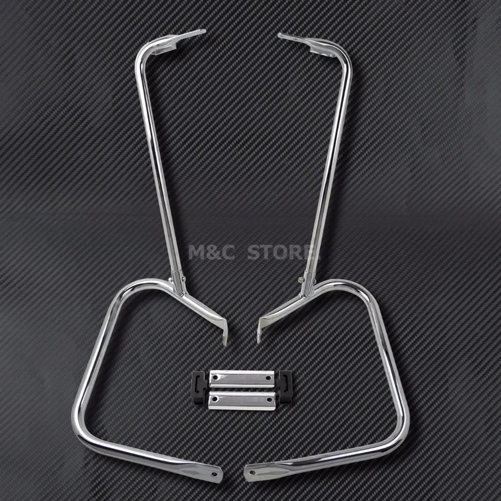Ochraniacz na sakwy motocyklowe ze wspornikiem czarny/chromowany do Harley Touring Road King slide FLHTC 1997-2008 — zdjęcie 6