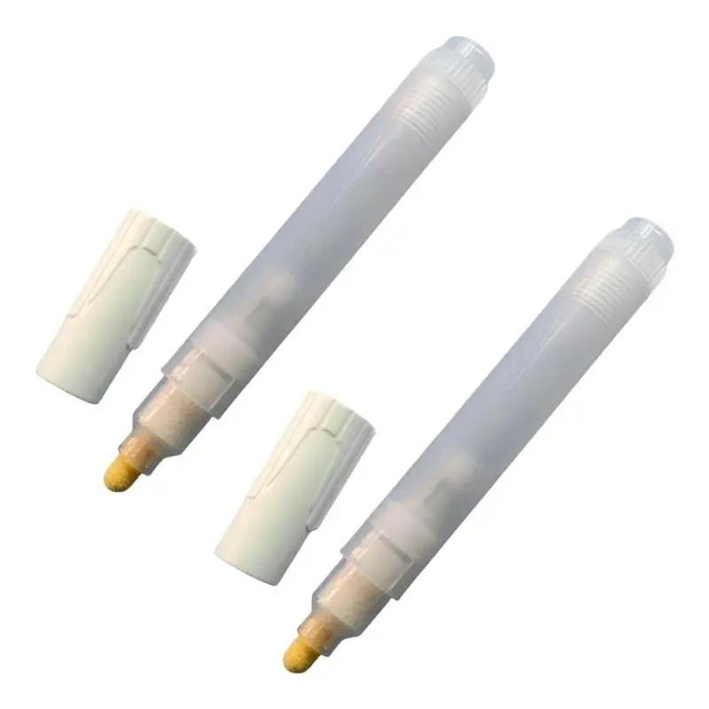 

R53C 2Pcs Empty Pens Flat or Round Head Refillable Acrylics Empty Marker Empty Paint Pen For Painting on Fabric Canvas