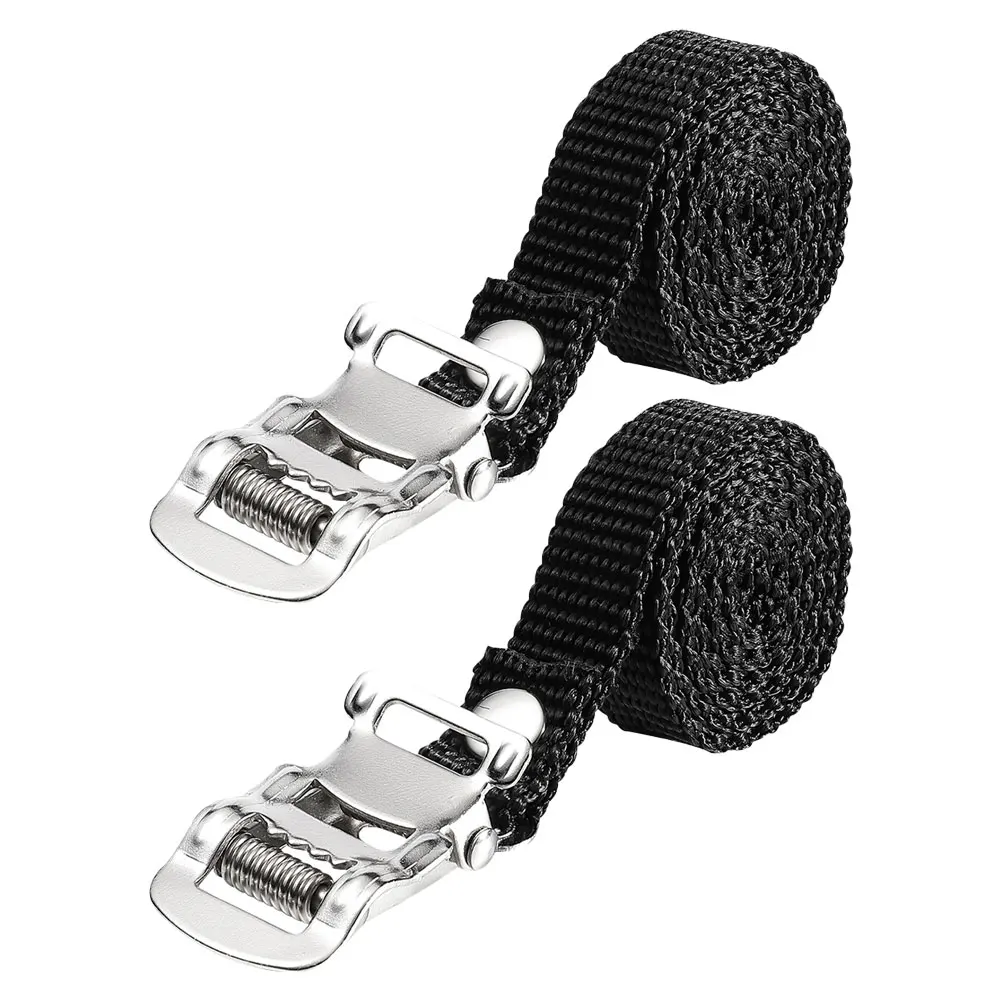 

1 Pair Universal Anti-Slip Adjustable Bike Pedal Straps Replacement Stabilizer Footrest Belts Nylon Iron Material Durable Secure