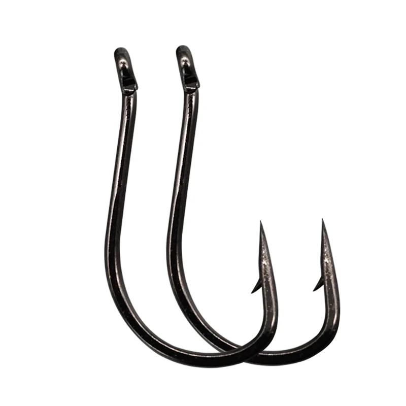 

Custom Barbed Hook High Carbon Steel Offset Carp Fishing Hooks With Ringed Fish Tackle