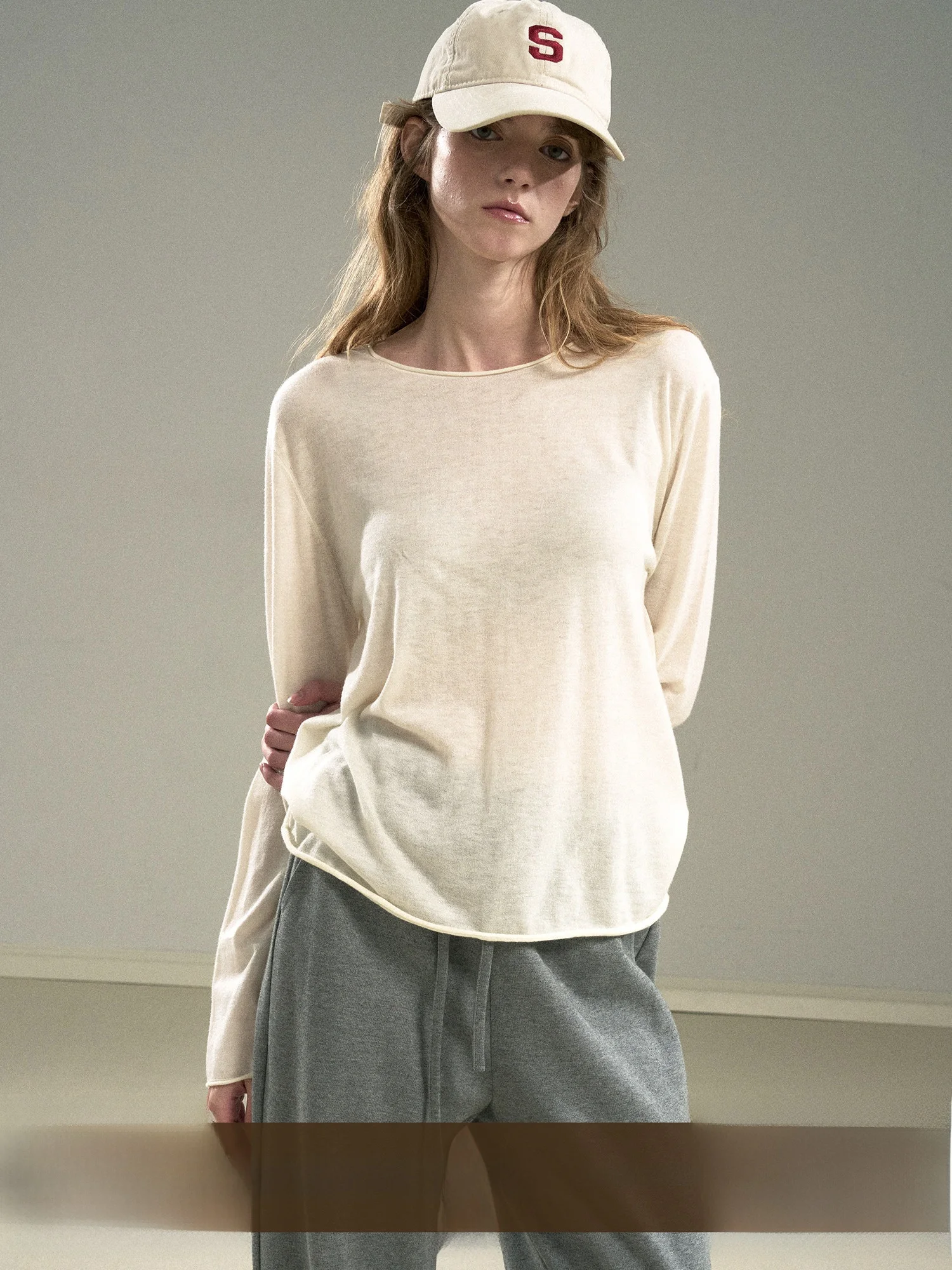 

Женская вязаная кофта из шелковой ткани с круглым вырезом, свободного кроя, с длинными рукавами, для повседневной носки, цветная