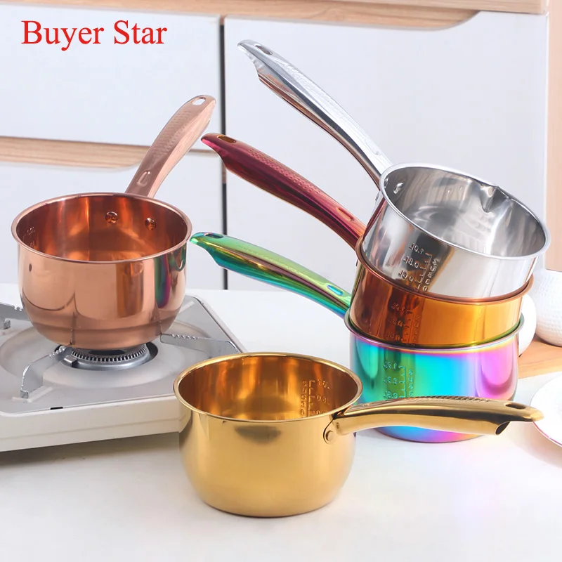 Gold Long Handle Water Scoop Stainless steel Soup Ladle Pot Tableware Household Kitchen Accessories for Restaurant Hotel utensil