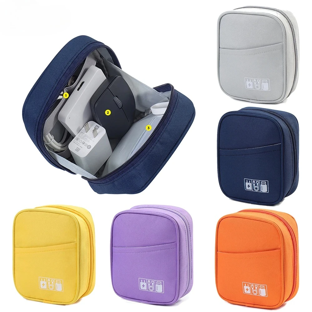 

Shockproof travel portable, charging power supply, data cable charger, headphone organizer, storage bag, and makeup bag