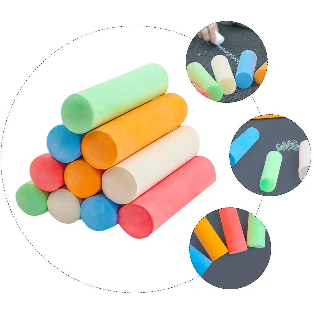 20Pcs Dust-Free Chalk for Teachers Safe Non-Toxic Erasable Portable Lightweight Bright Colors Smooth Writing on Glass Plastic