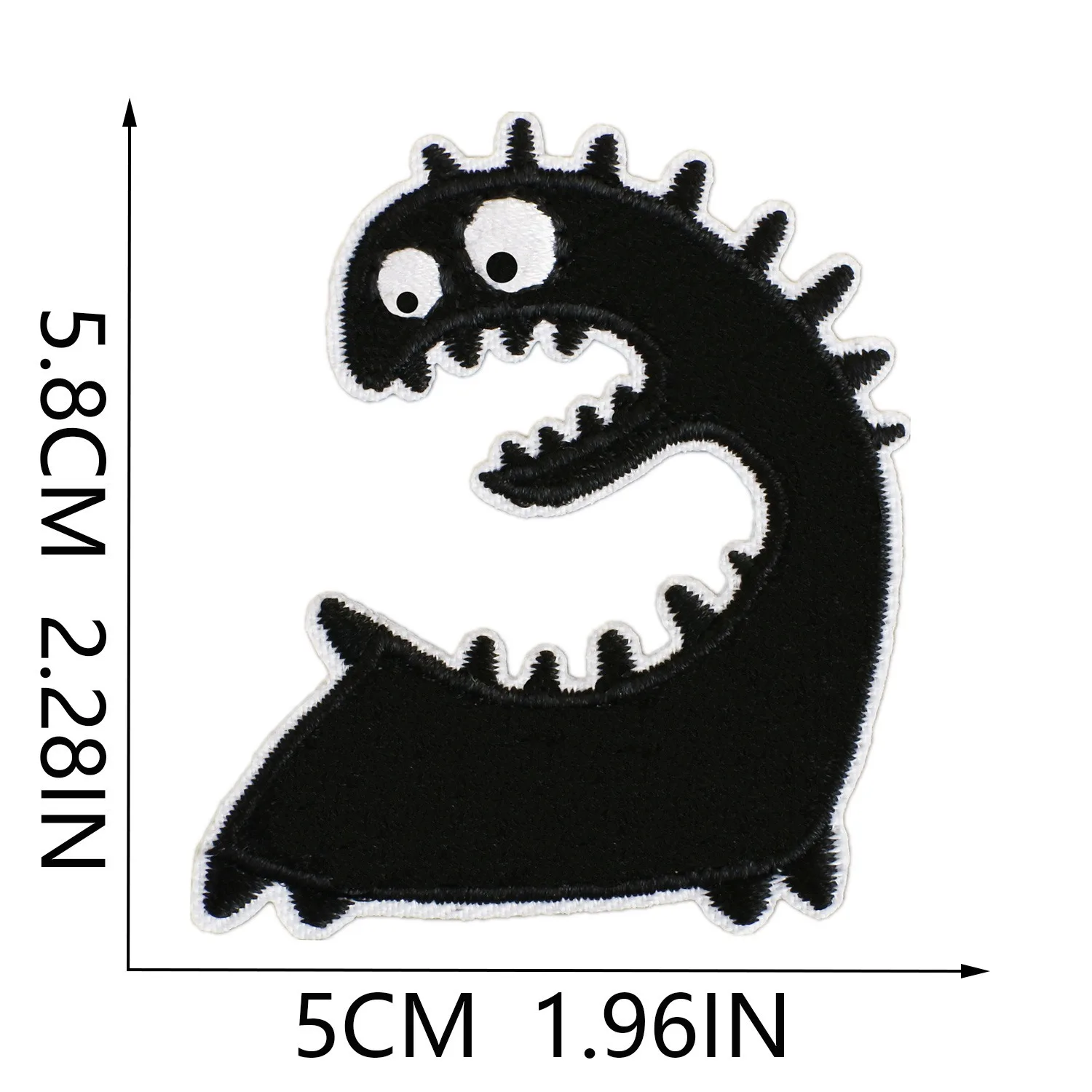 Cartoon Little Monster Embroidered Patches Black Things Thermo Adhesive Appliques Cute Shadow Cloth Stickers for T-shirt Bag Cap